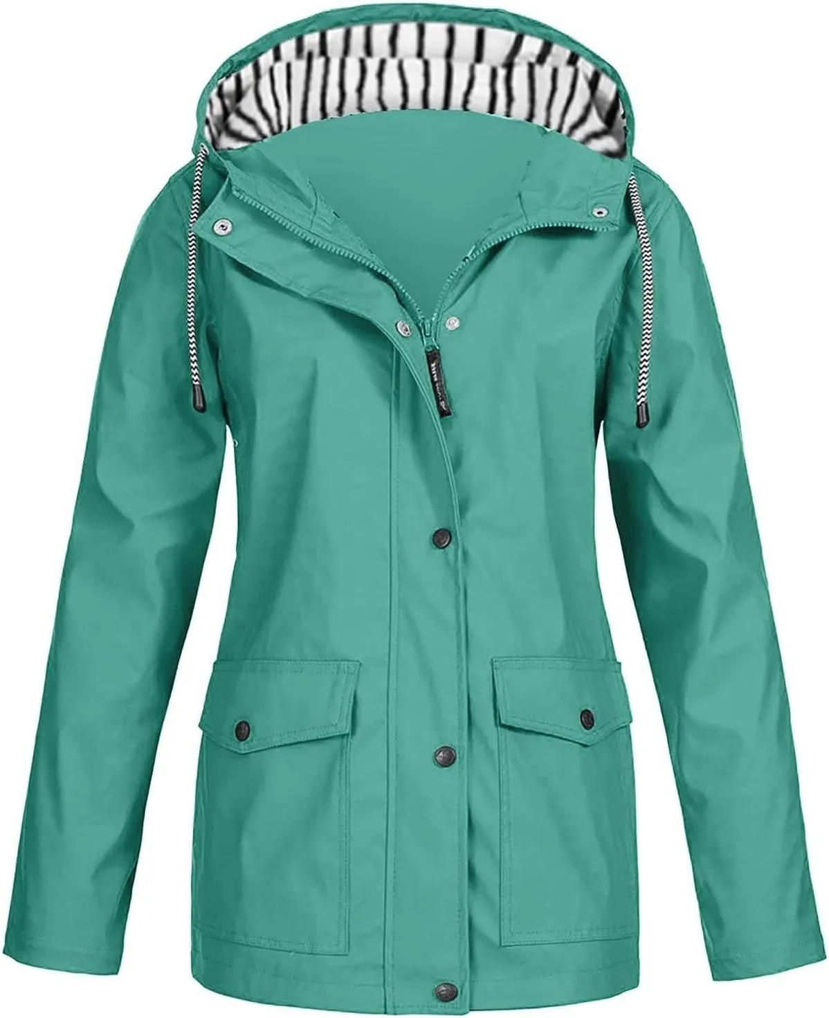 Rain Jacket Women 2024 Fall Lightweight Waterproof Raincoat Windbreaker Outdoor Hooded Trench Coat