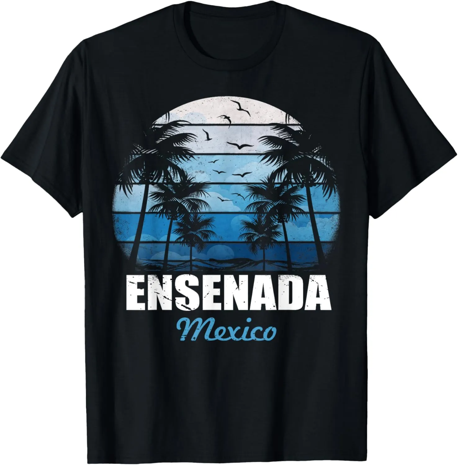 Retro Ensenada Mexico Sunset Vintage Vacation Souvenir T-Shirt