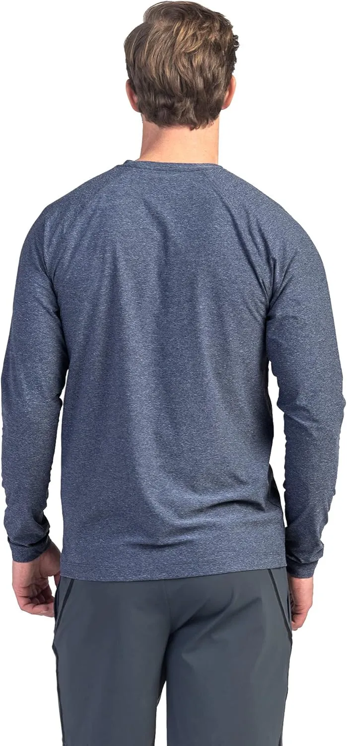 Rhone Reign Mens Long Sleeve Workout Shirts, Anti-Odor, Quick Dry Mens Gym Shirts, UPF 50 