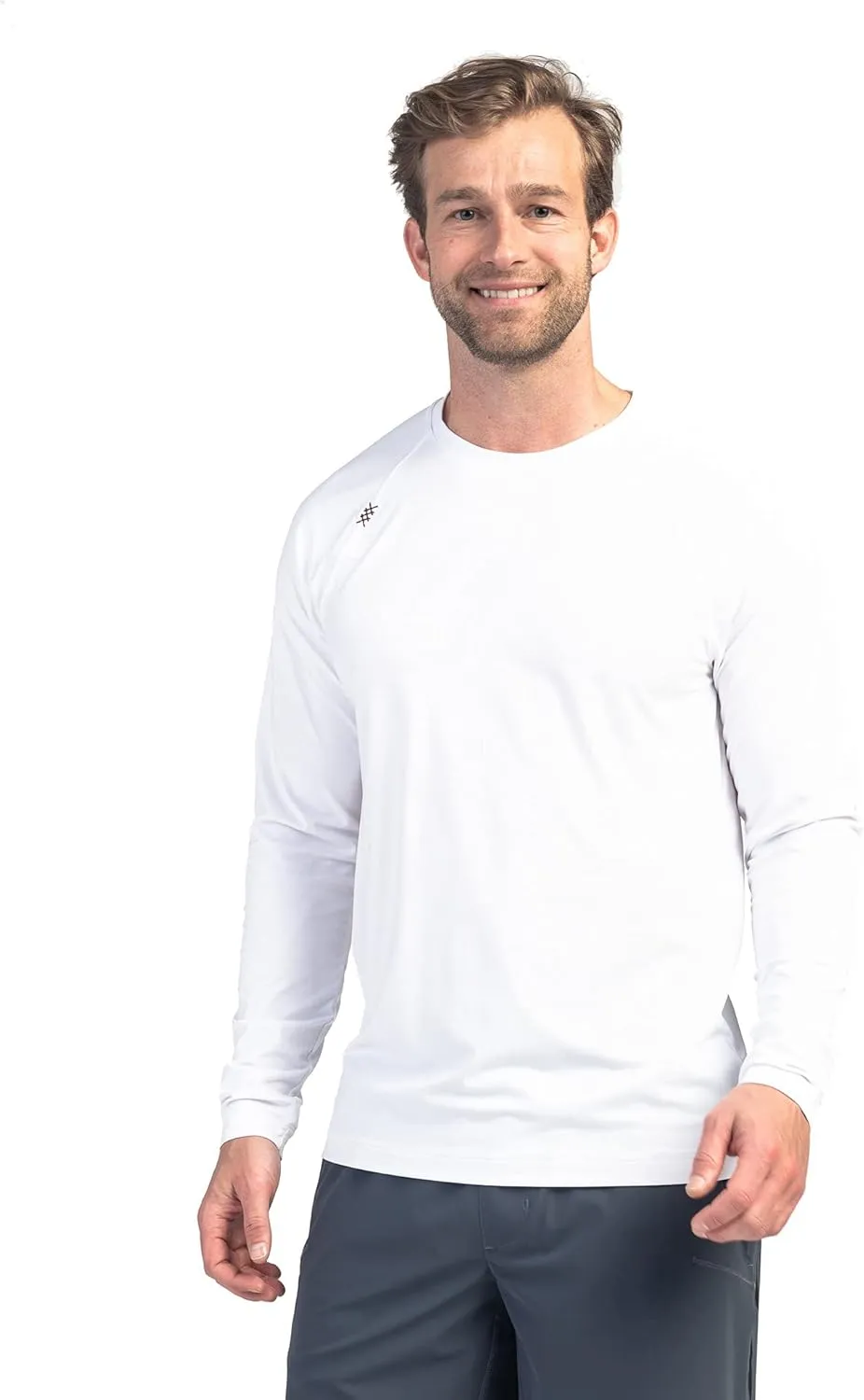 Rhone Reign Mens Long Sleeve Workout Shirts, Anti-Odor, Quick Dry Mens Gym Shirts, UPF 50 