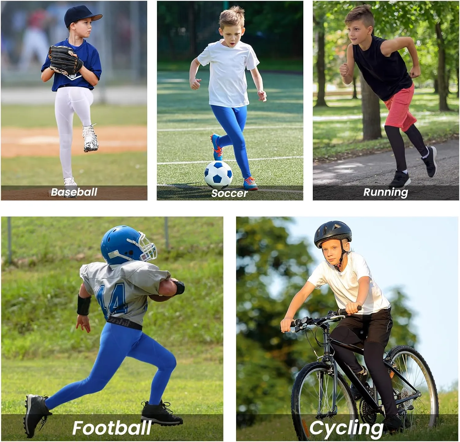 Runhit Boys Compression Leggings Youth Athletic Tights Basketball Compression Pants Boys Base Layer Pants Sports Legging