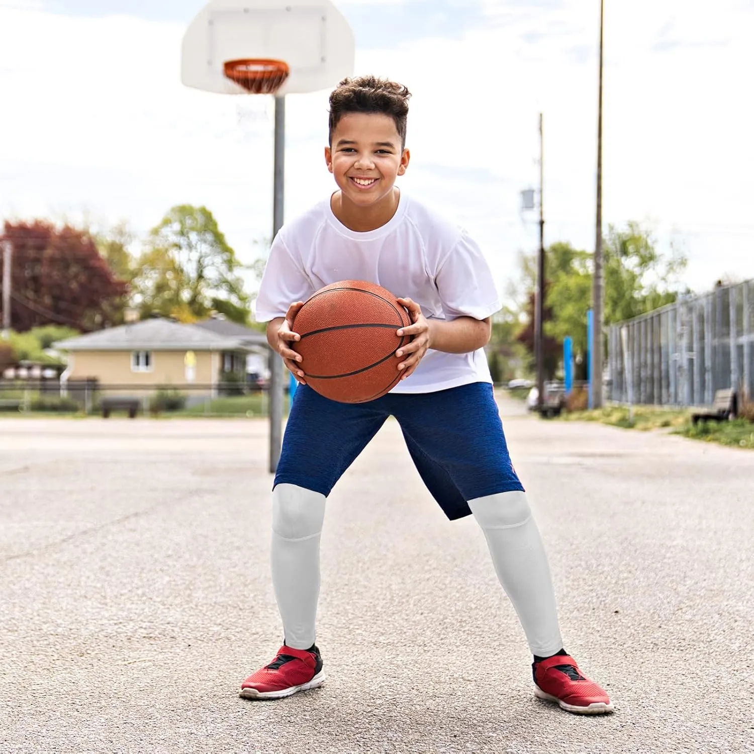 Runhit Boys Compression Leggings Youth Athletic Tights Basketball Compression Pants Boys Base Layer Pants Sports Legging