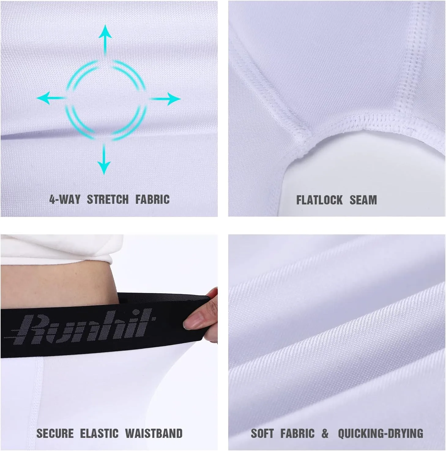 Runhit Boys Compression Leggings Youth Athletic Tights Basketball Compression Pants Boys Base Layer Pants Sports Legging