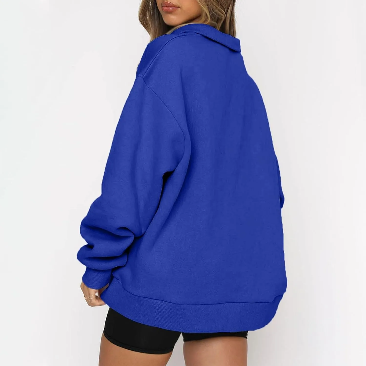 SERYU Oversized Sweatshirt Womens Loose Fit 2024 Fleece Fall Long Sleeve Half Zip Collared Pullover Y2k Clothes