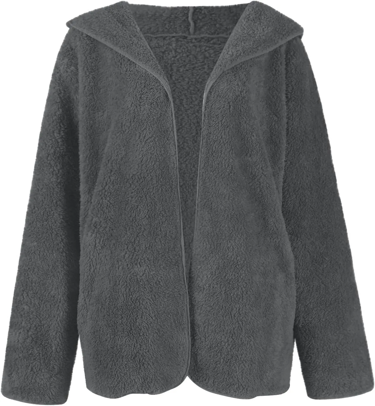 Sherpa Jacket Women Oversized Fleece Lined Jacket Faux Fur Winter Coat Zip up Fuzzy Hoodie Warm Outerwear with Pocket