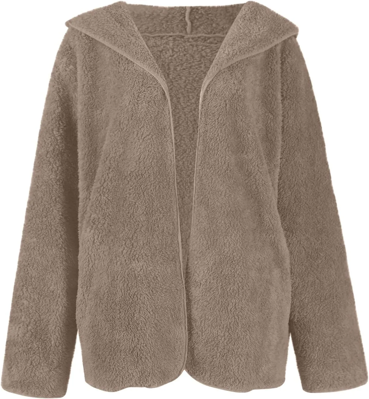 Sherpa Jacket Women Oversized Fleece Lined Jacket Faux Fur Winter Coat Zip up Fuzzy Hoodie Warm Outerwear with Pocket