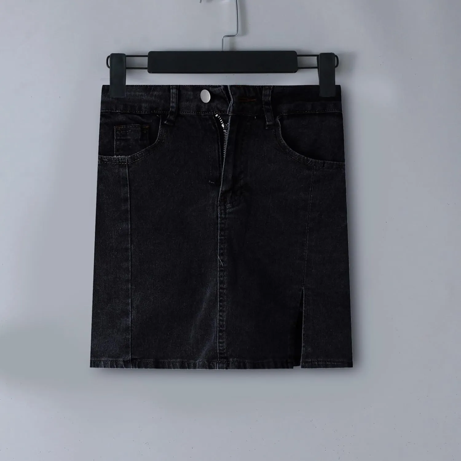 Skorts Skirts for Women Trendy Denim Casual Mini Skirt Side Slit High Waist Slim Fit Stretchy Teen Girls Jean Shorts
