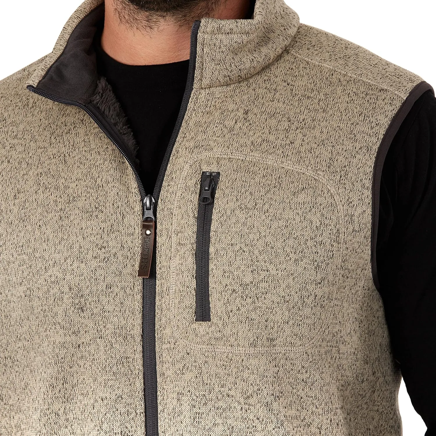 Smith's Workwear Men's Sherpa Lined Sweater Fleece Vest