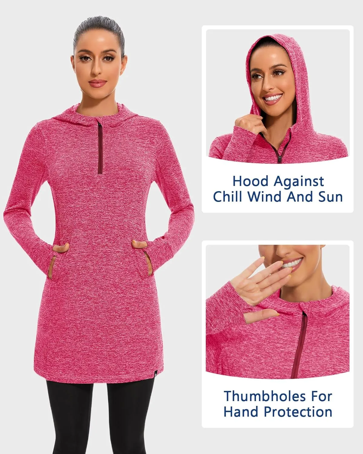 Soneven Women's Fleece Sweatshirt Dress Warm Pullover Long Sleeve Thermal Hoodie Dresses Winter Outfits with Pocket