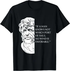 Stoicism Seneca Stoic Philosophy Quote Port Sails T-Shirt