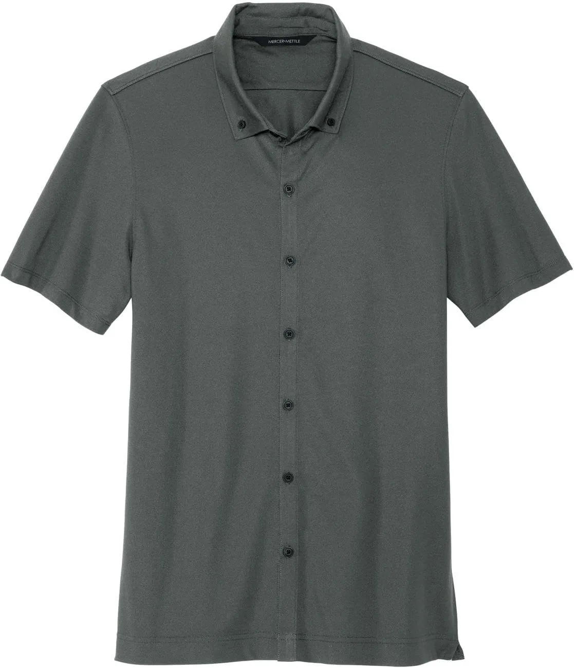 Stretch Pique Moisture Wicking Performance Full-Button Polo Shirt