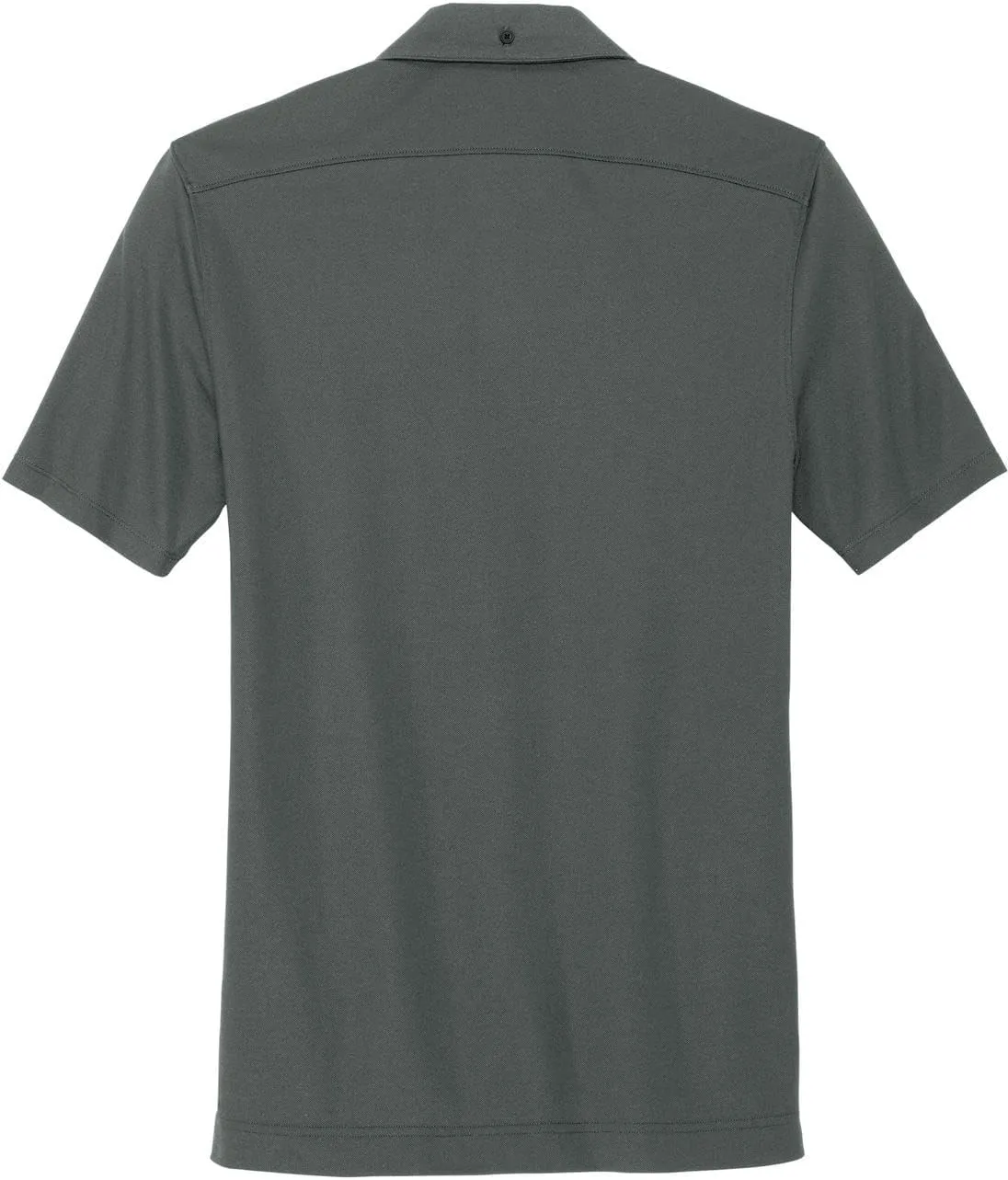 Stretch Pique Moisture Wicking Performance Full-Button Polo Shirt
