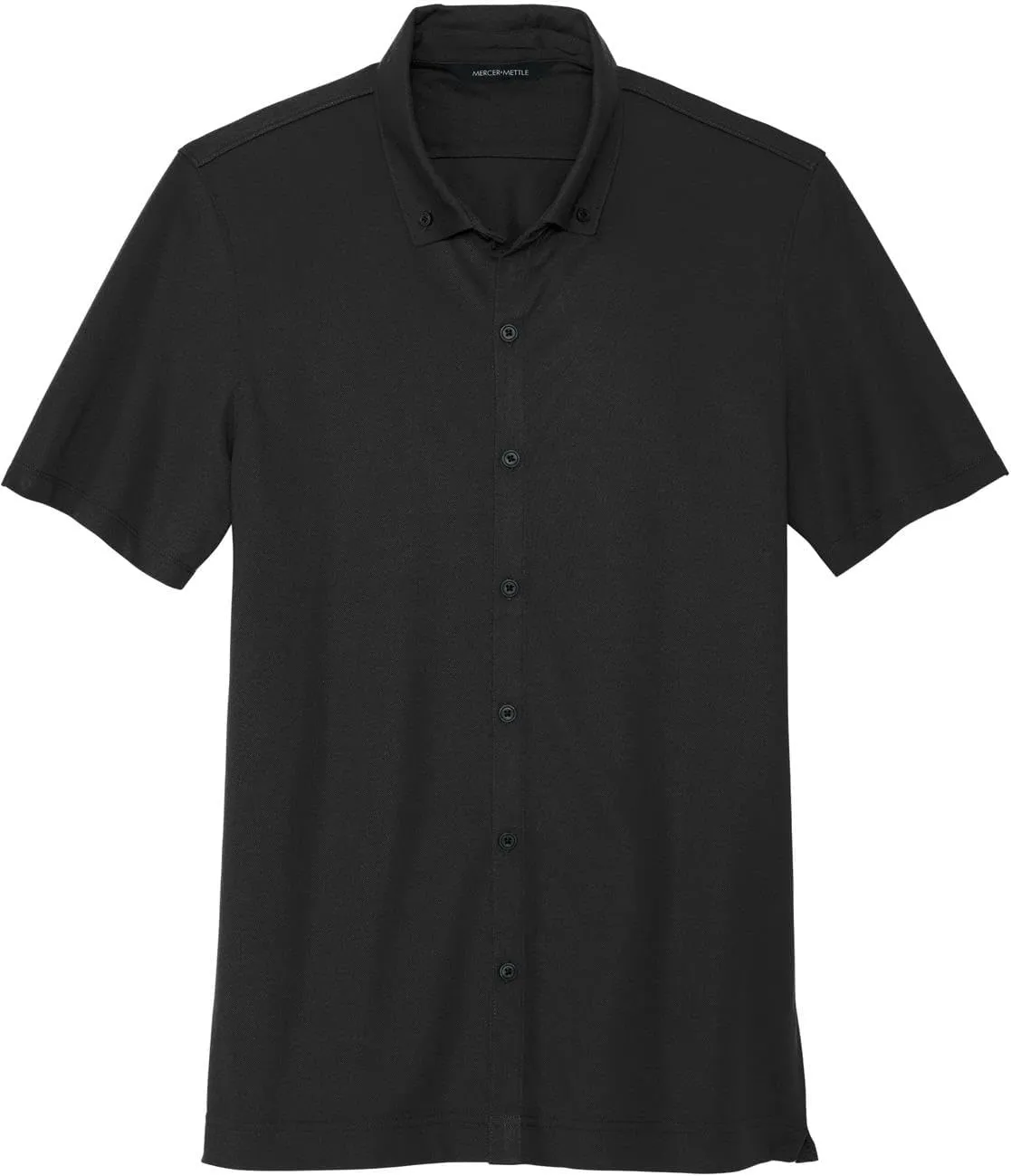 Stretch Pique Moisture Wicking Performance Full-Button Polo Shirt