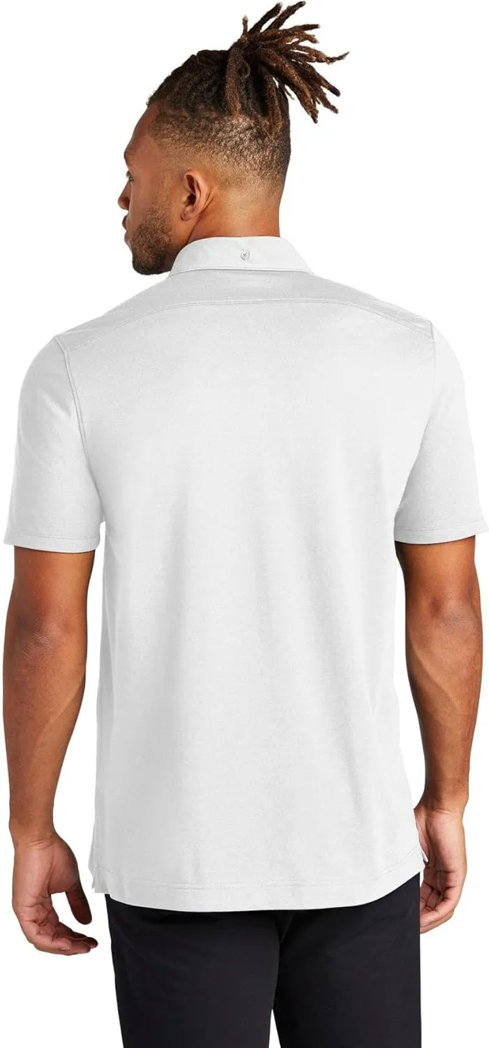 Stretch Pique Moisture Wicking Performance Full-Button Polo Shirt