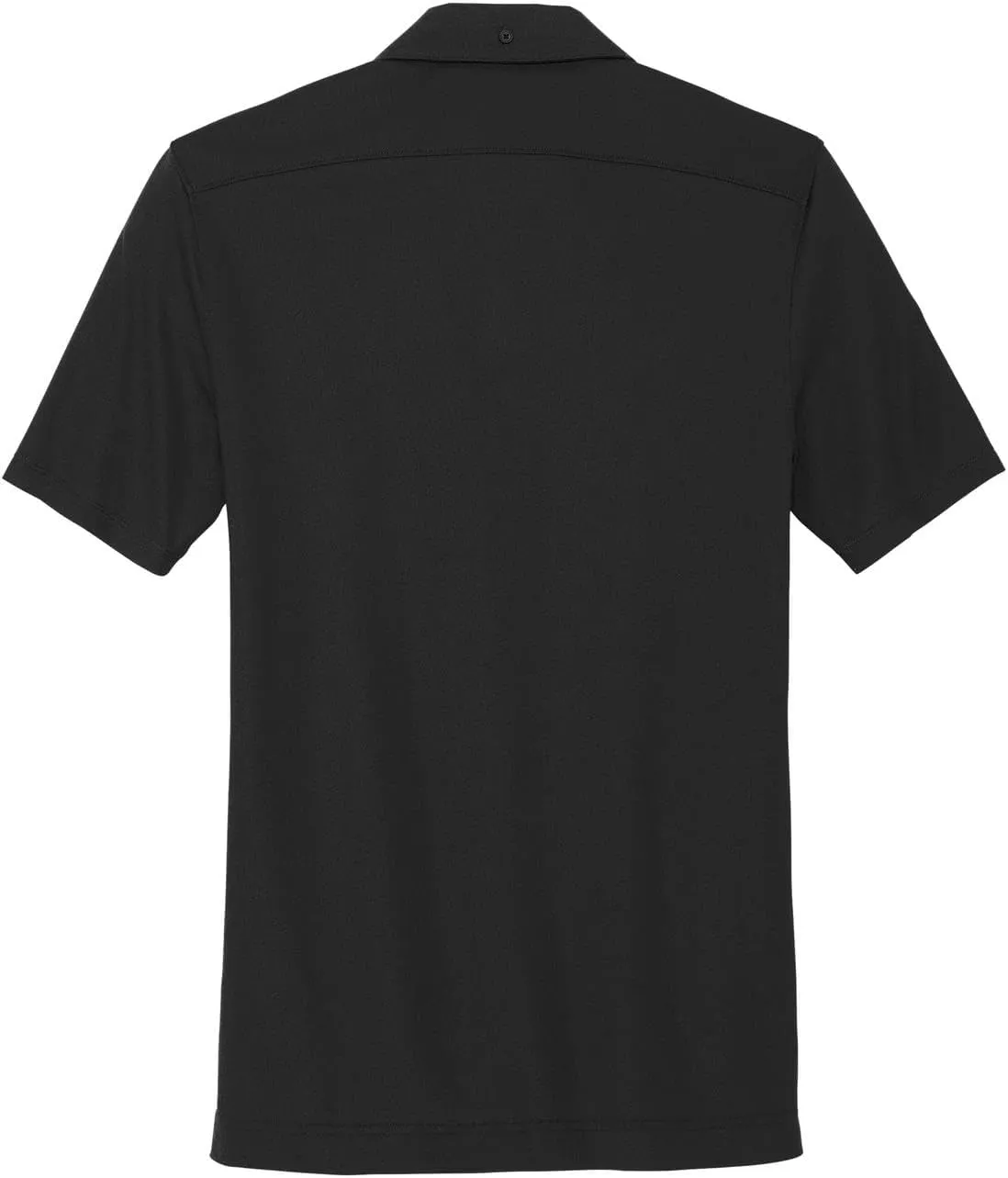Stretch Pique Moisture Wicking Performance Full-Button Polo Shirt