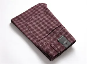 Stylish Casual Pants for Men's Plaid Dress Pants Chinos Slim Fit Stretch Pants for Business Casual
