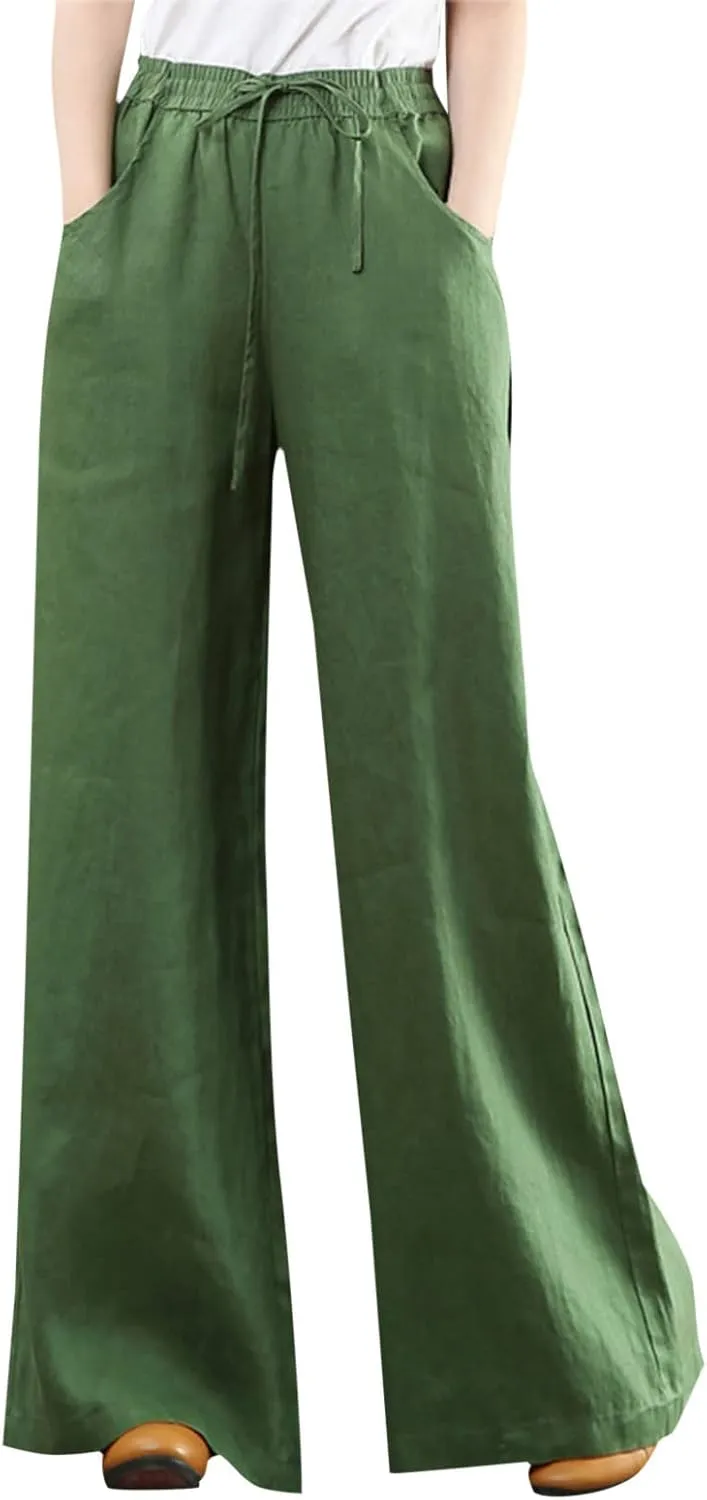 Summer Pants for Women Women's Pants High Waist Solid Pocket Ankle Trousers Pants Women Trendy Dressy