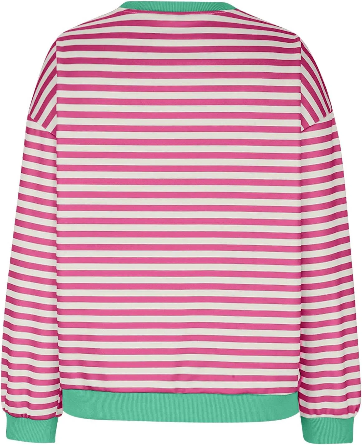 Sweat Shirt For Women 2024 Casual Crew Neck Long Sleeve Striped Pullover Tunic Quarter Aesthetic Trendy Tops