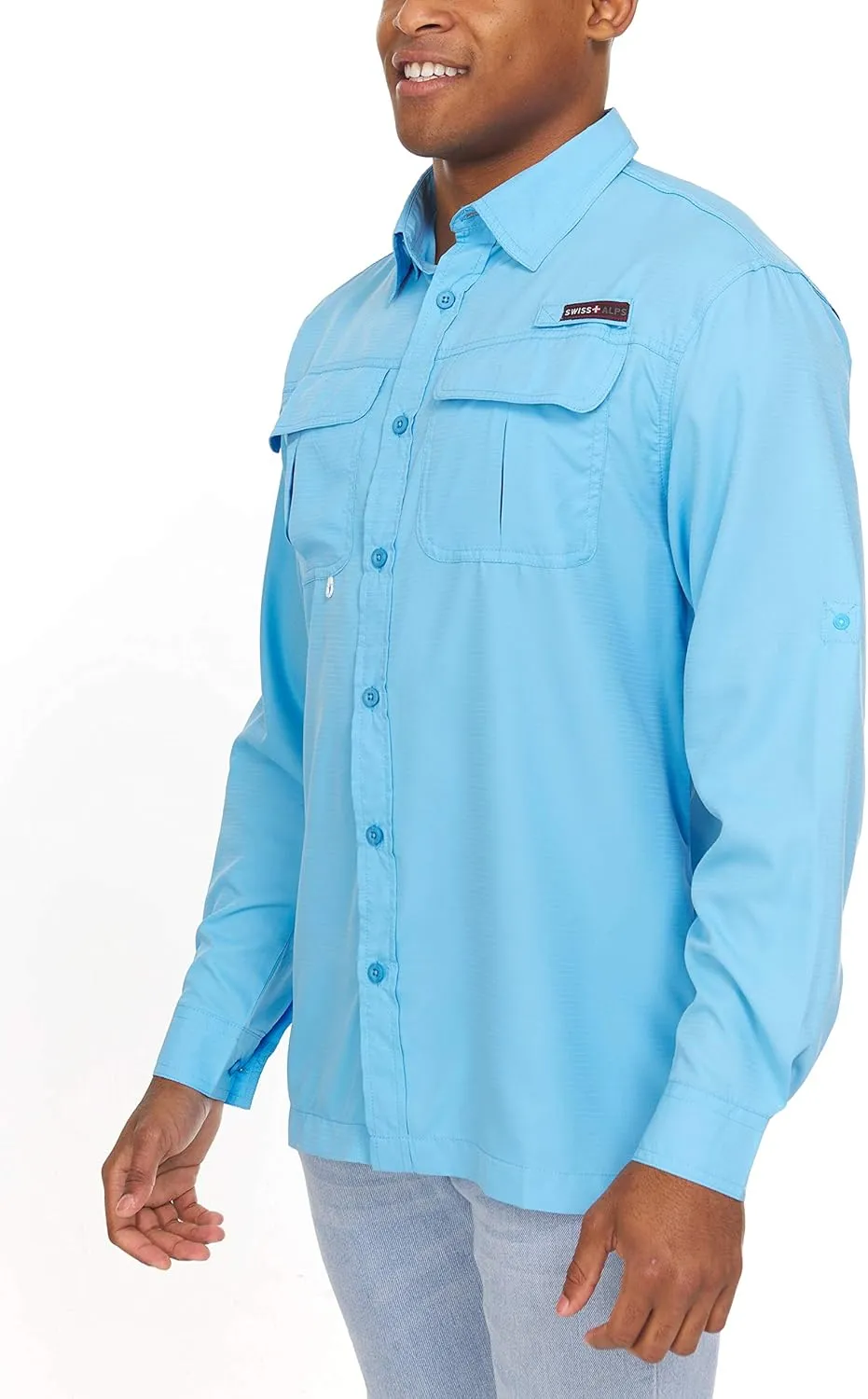Swiss Alps Mens Long Sleeve Fishing Shirt