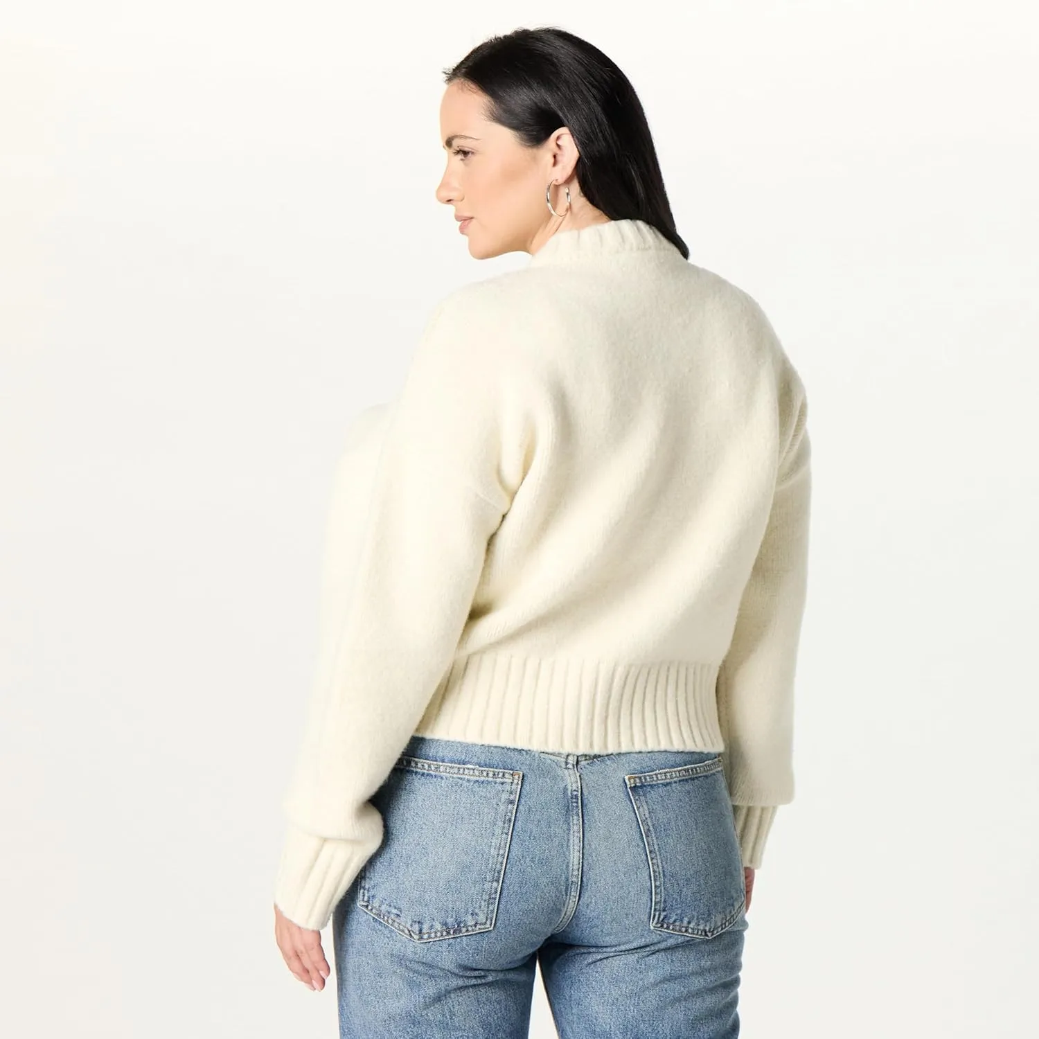 The Drop Women's Brynne Bomber Sweater Cardigan