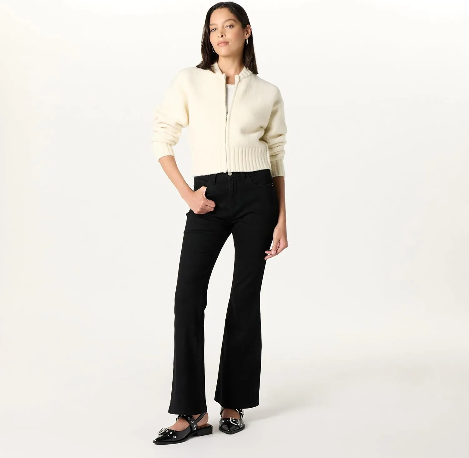 The Drop Women's Brynne Bomber Sweater Cardigan
