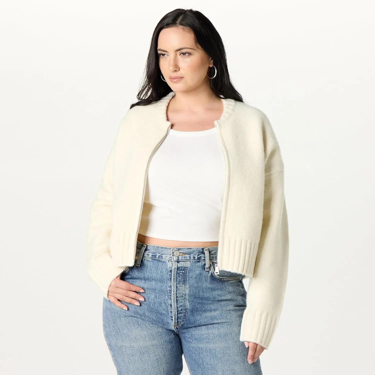 The Drop Women's Brynne Bomber Sweater Cardigan