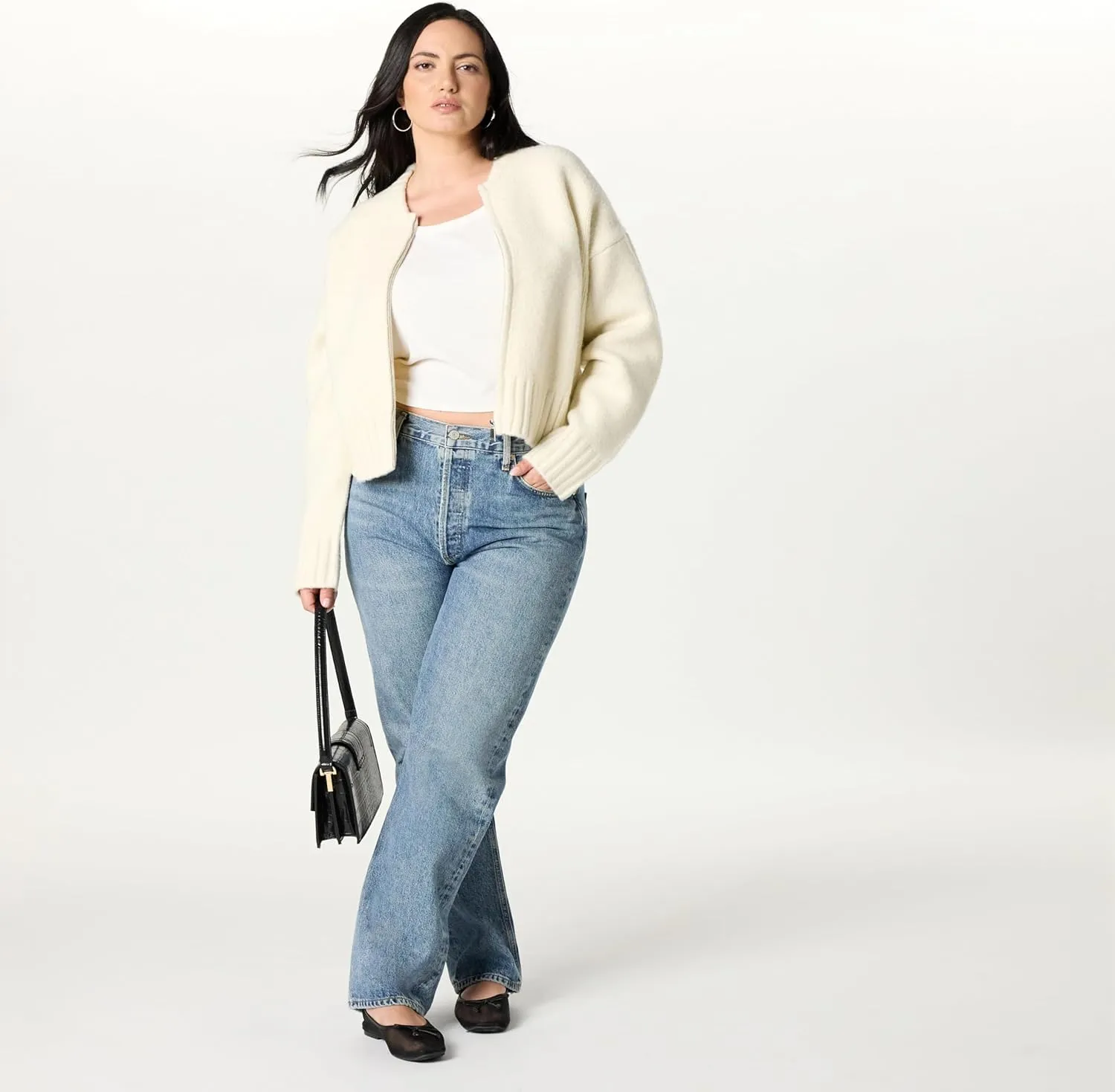 The Drop Women's Brynne Bomber Sweater Cardigan