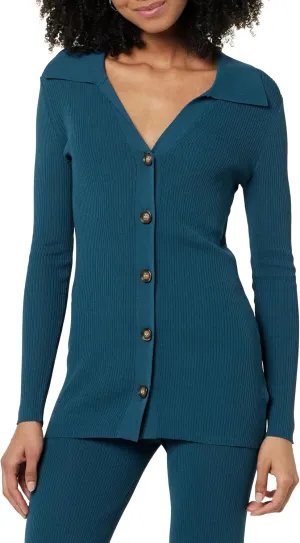 The Drop Women's Constance Rib Button-Down Sweater