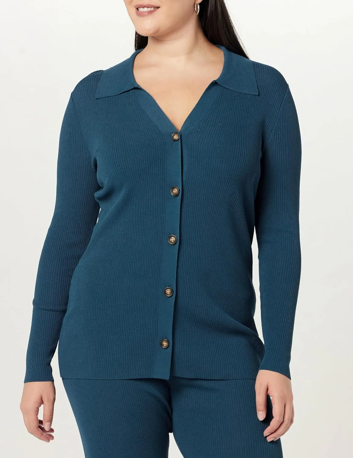 The Drop Women's Constance Rib Button-Down Sweater