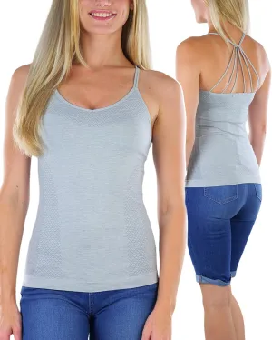 ToBeInStyle Womens Unique Open Back Design Tops Tank Shirt