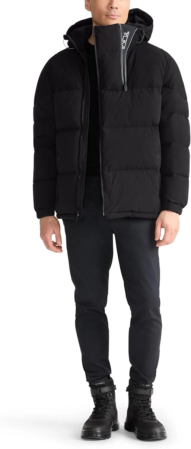 TUMI Men's Mini Ripstop Down Fill Quilted Heavyweight Puffer - Men's Nylon Jacket - Magnetic Cuffs & Throat Gusset