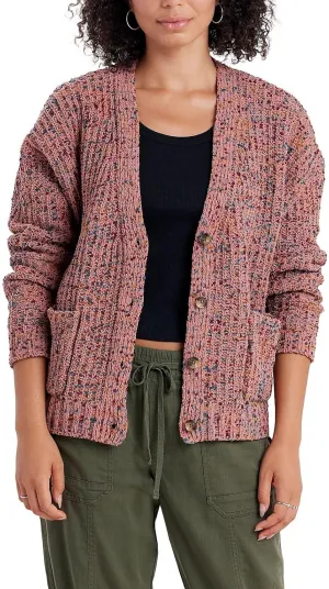 UNIONBAY Women's Confetti Multi Color Yarn Cardigan Sweater