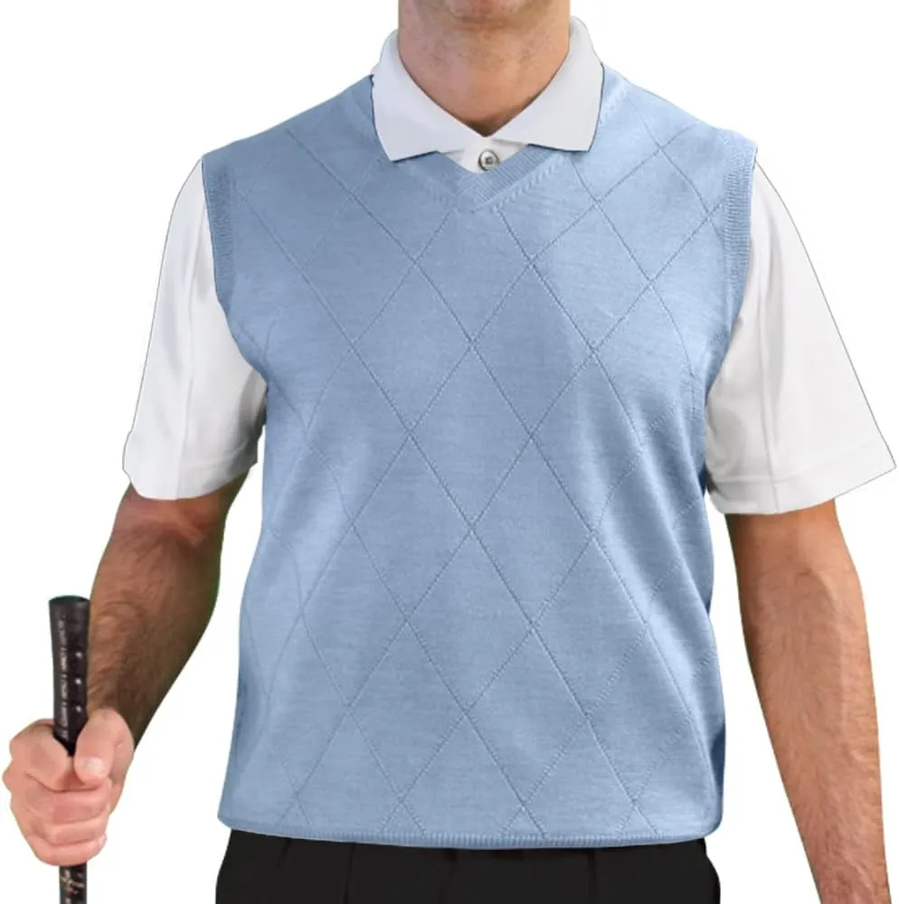 V Neck Solid Sweater Vest - Mens