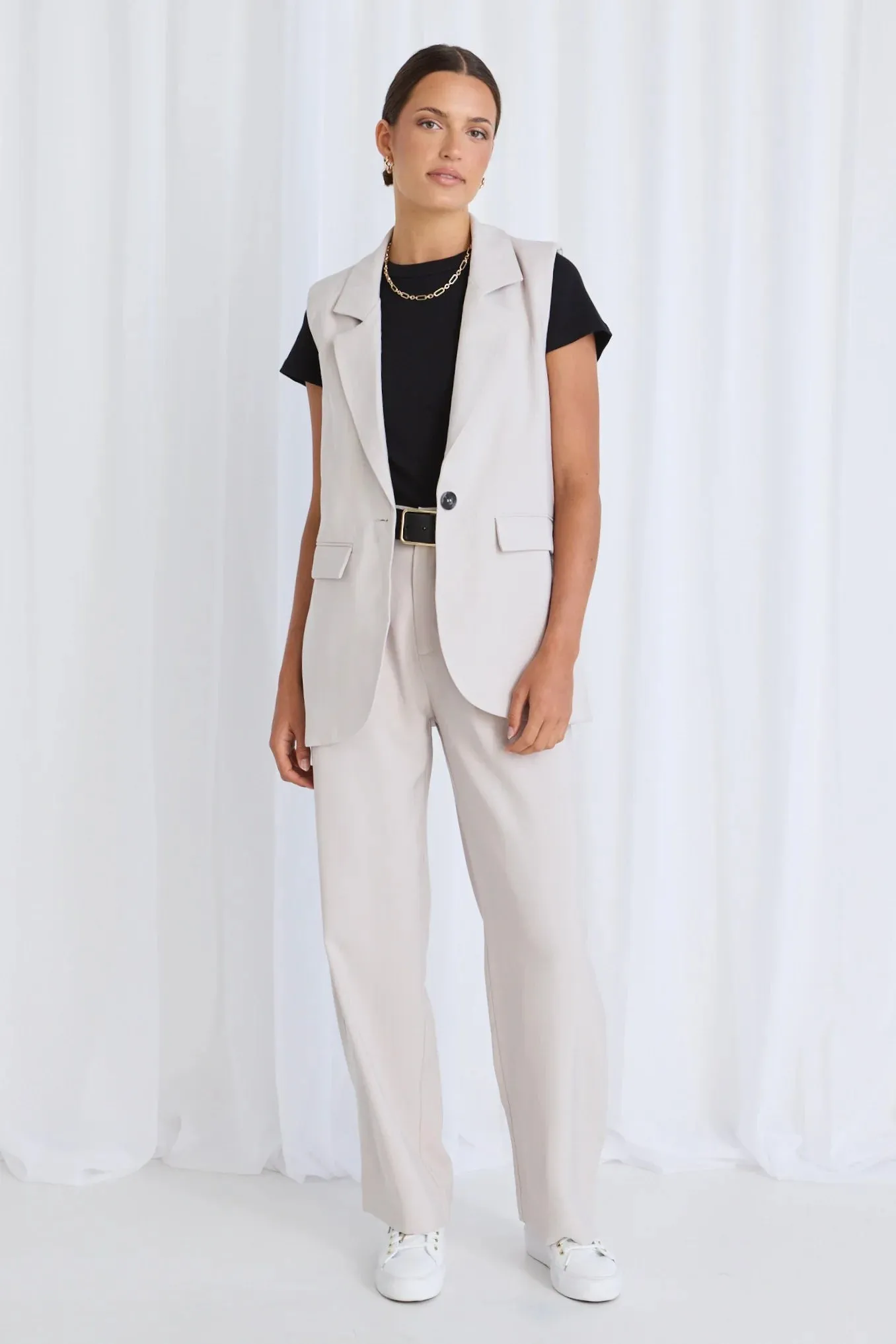 Vancouver Bone Soft Touch Longline Vest