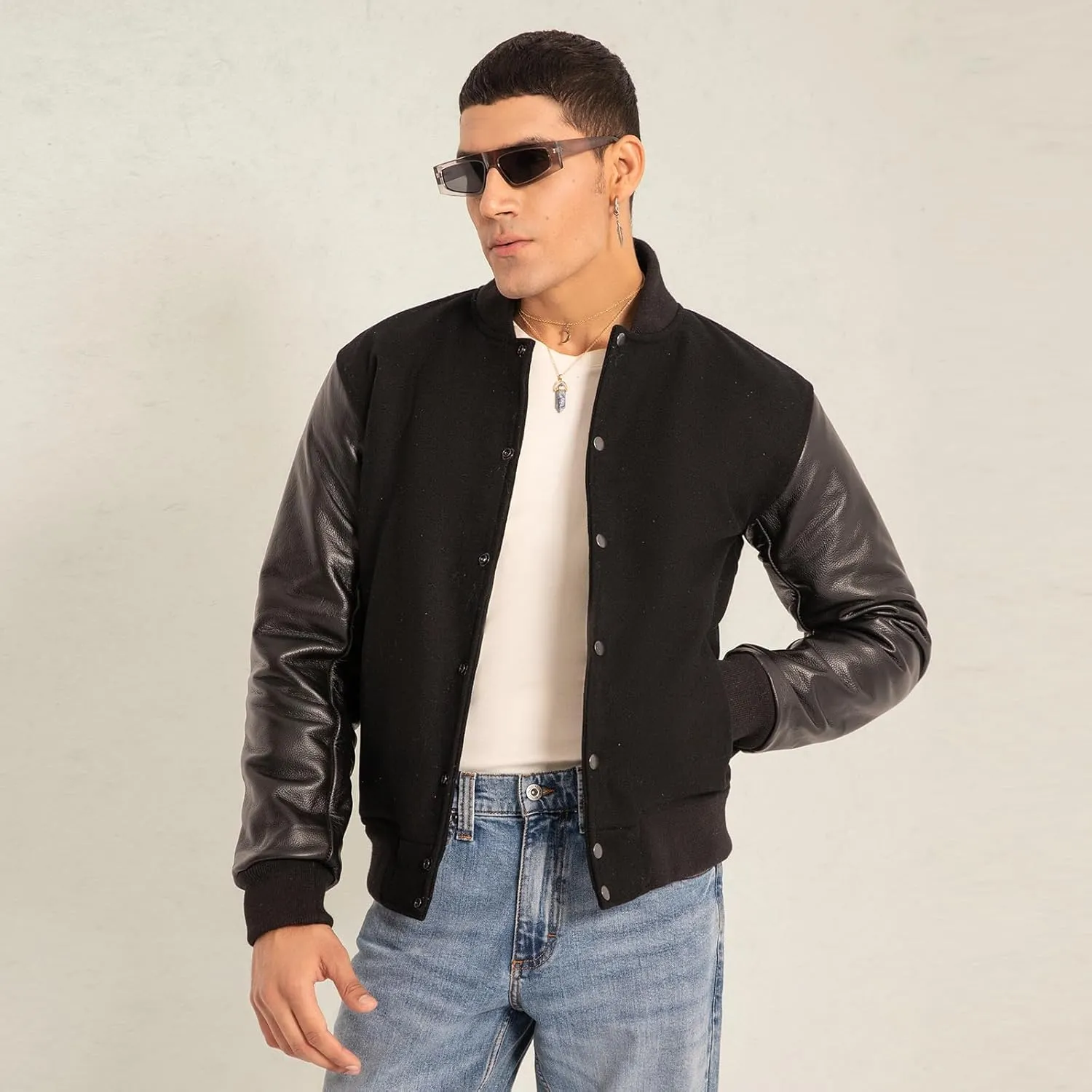 Varsity Jacket Men/Unisex Letterman Jacket | College Baseball High School Bomber Wool/Fleece/Leather Jacket