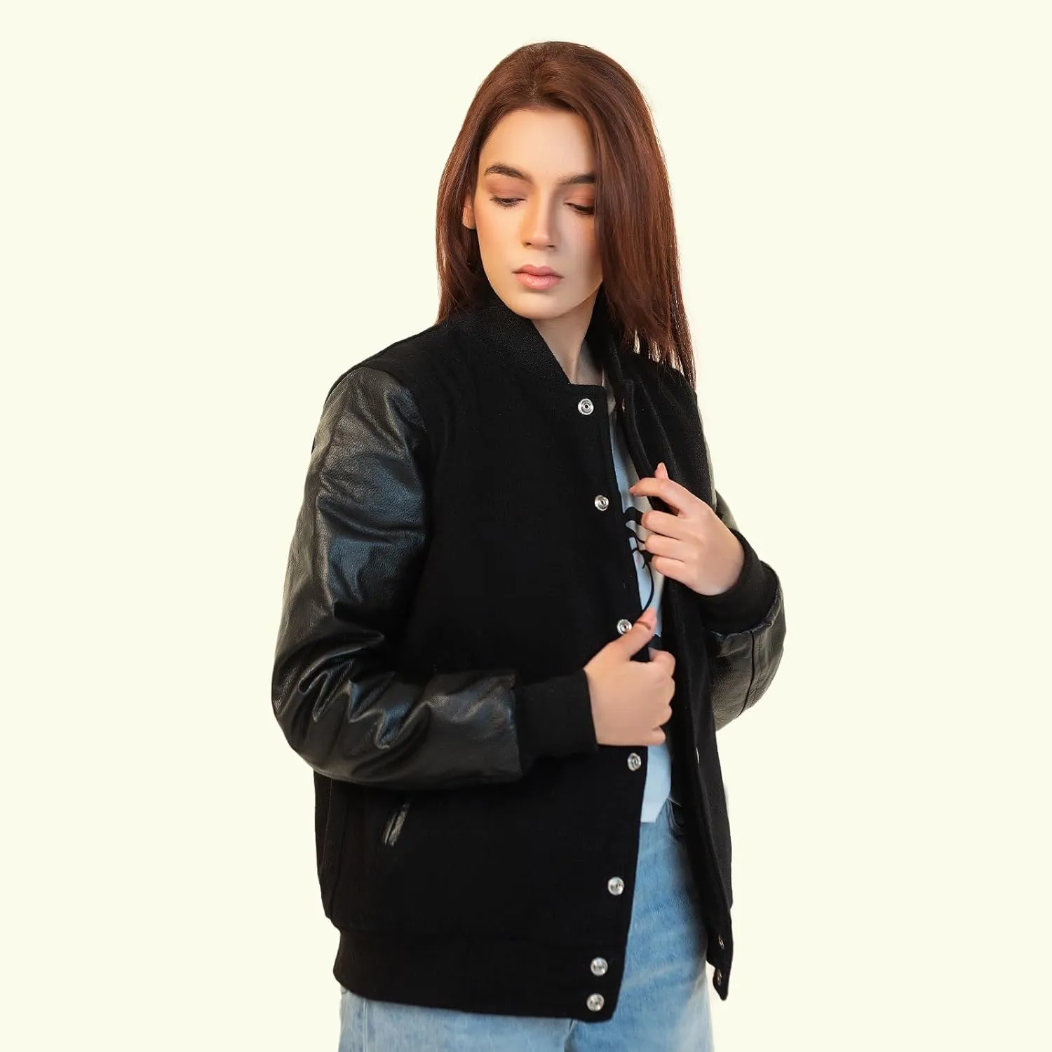 Varsity Jacket Men/Unisex Letterman Jacket | College Baseball High School Bomber Wool/Fleece/Leather Jacket