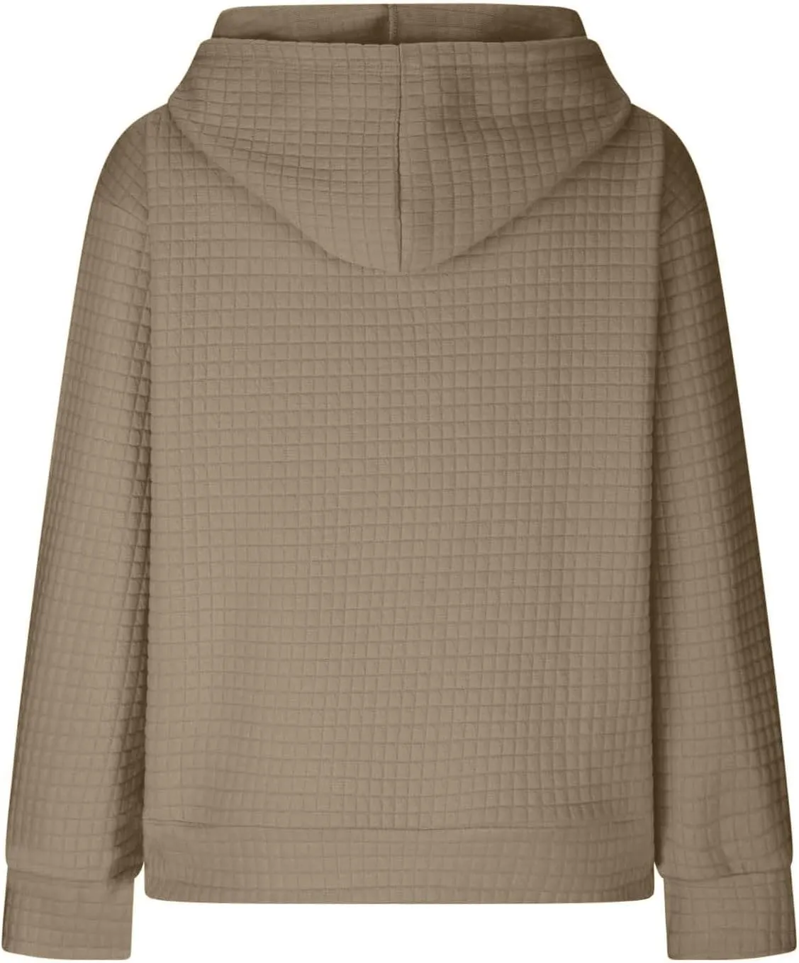 Waffle Knit Hoodie Women Oversized Drawstring Hooded Sweatshirts Y2K Waffle Pullover Loose Fit Casual Cute Clothes