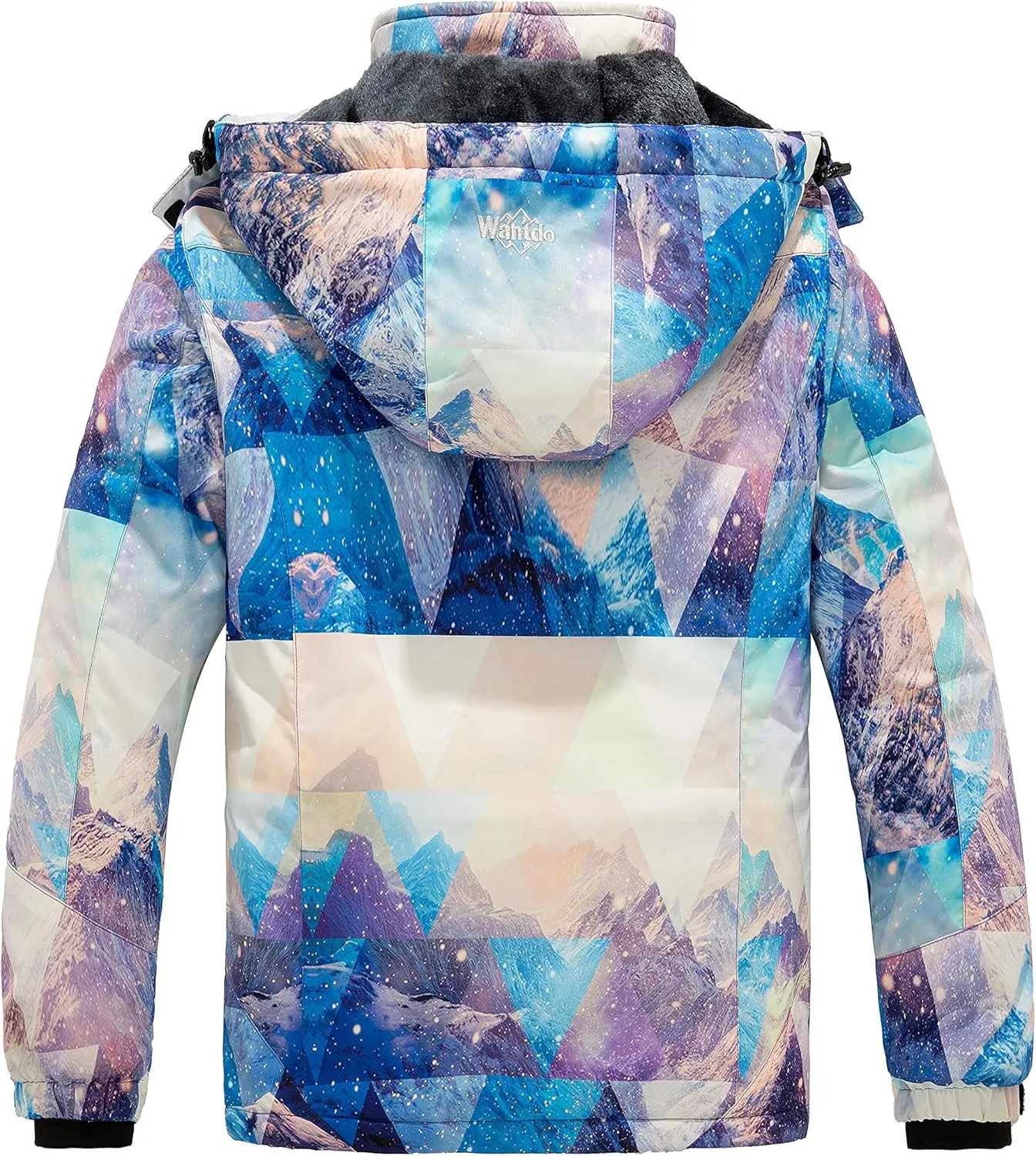 wantdo Women's Mountain Waterproof Ski Jacket Windproof Rain Jacket Winter Warm Hooded Coat