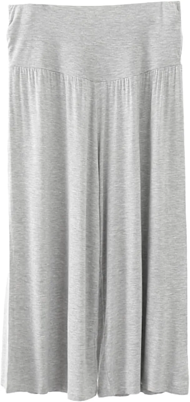 Wide Leg Yoga Capris for Women Casual Loose Soft Cropped Lounge Pant Trousers High Waist Flowy Yoga Pants