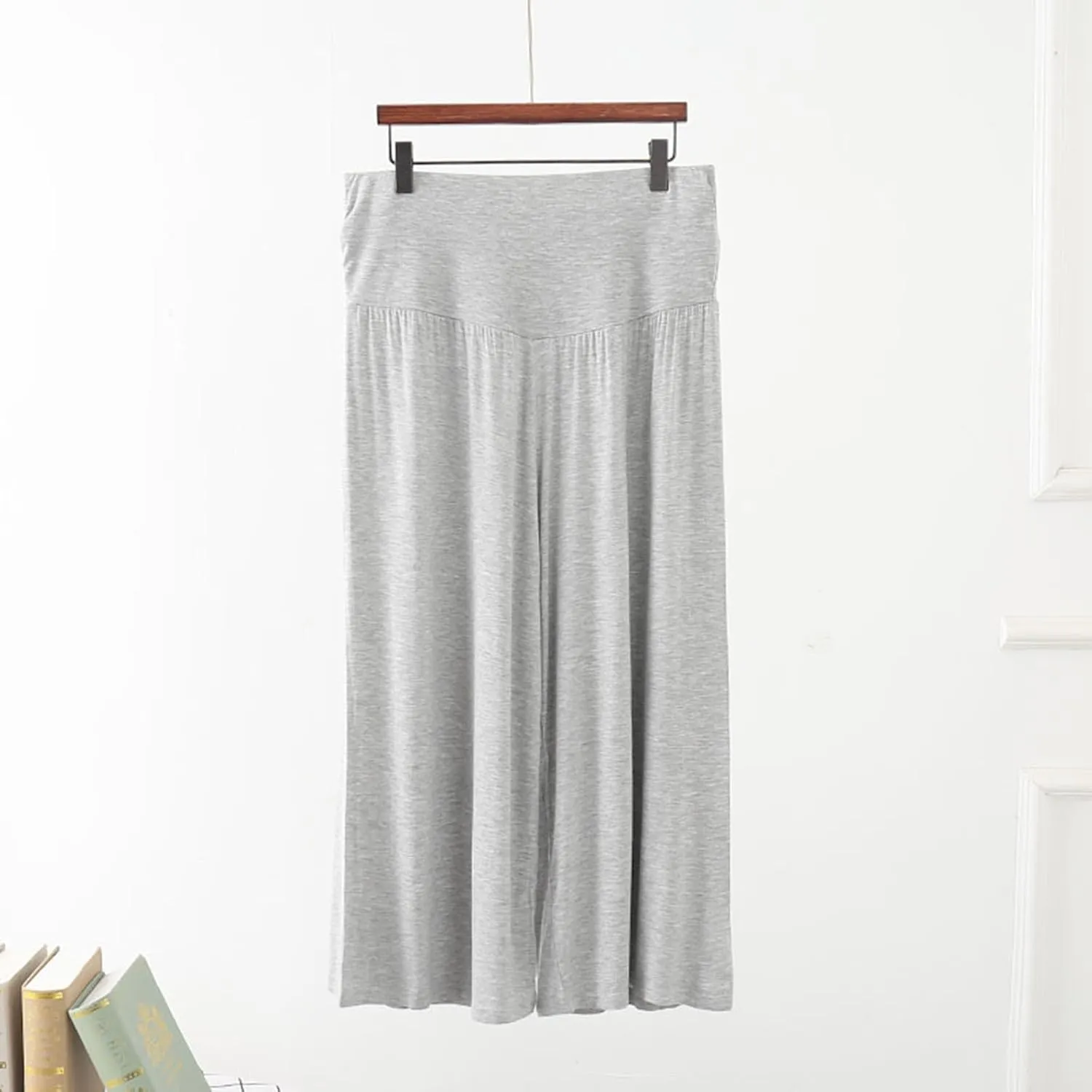 Wide Leg Yoga Capris for Women Casual Loose Soft Cropped Lounge Pant Trousers High Waist Flowy Yoga Pants
