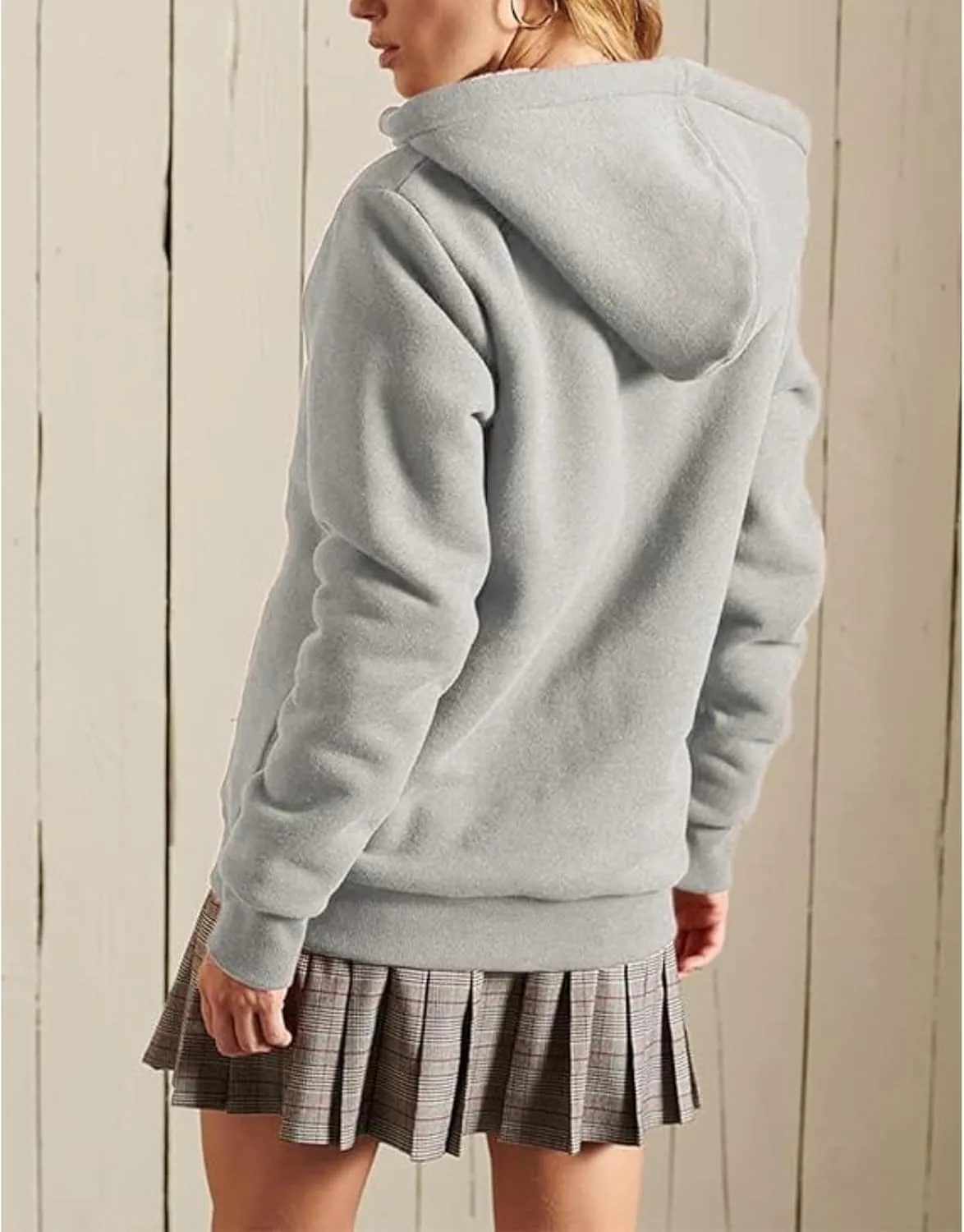 Winter Coats for Women Full Zip Sherpa Lined Hoodie Plain Warm Fleece Jacket Lightweight Versatile Sweatshirts
