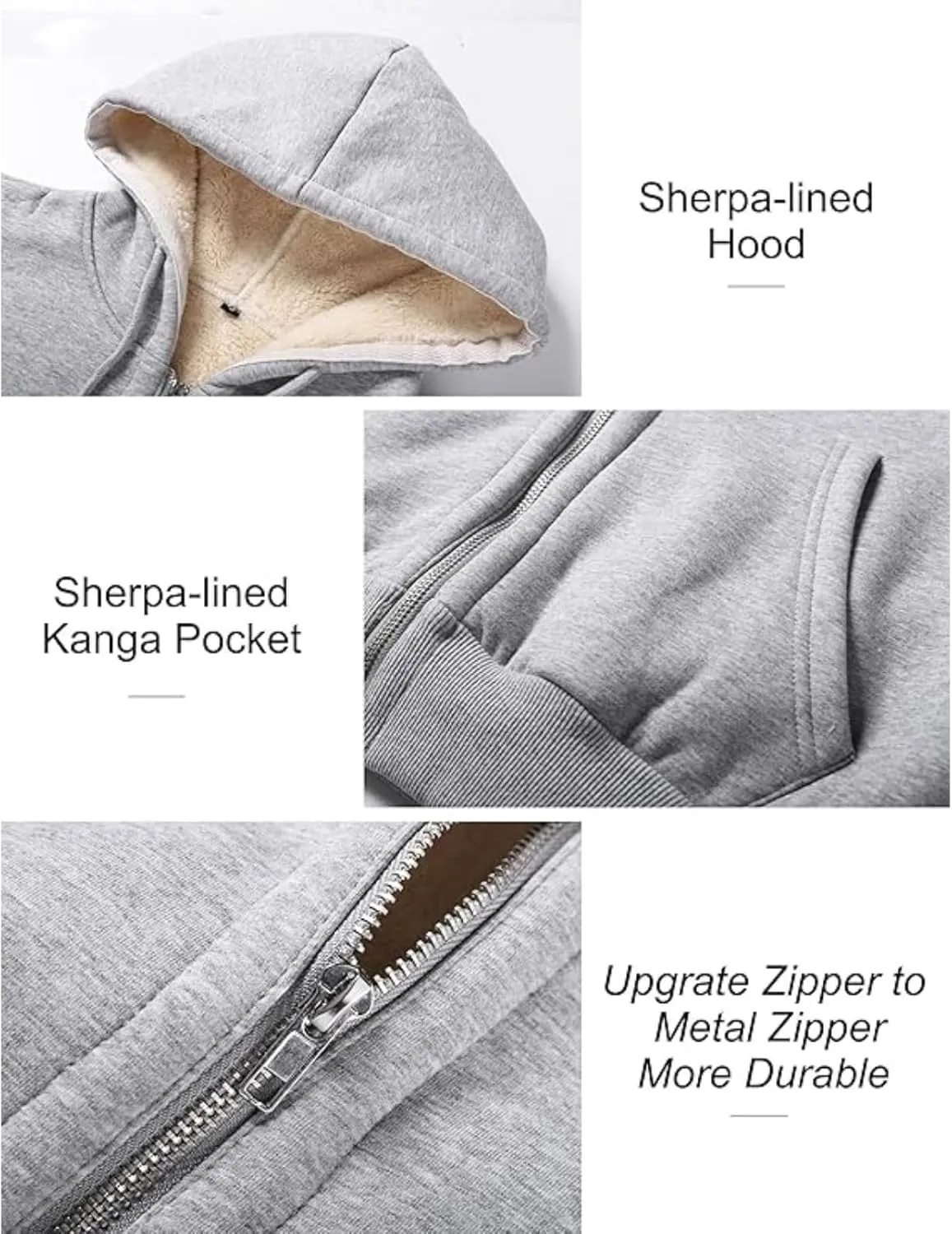 Winter Coats for Women Full Zip Sherpa Lined Hoodie Plain Warm Fleece Jacket Lightweight Versatile Sweatshirts
