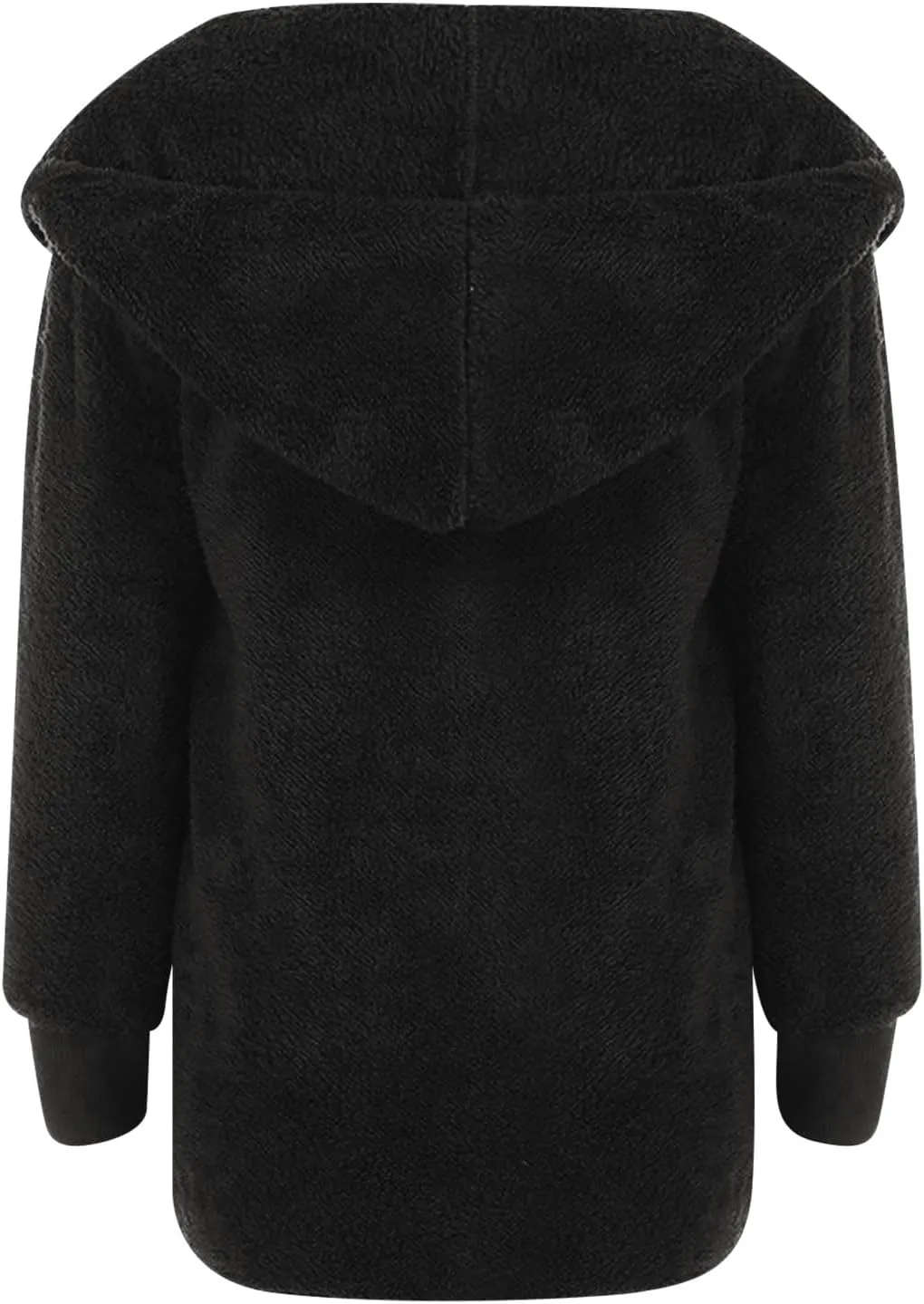 Women 2023 Fall Winter Fleece Jackets Oversized Long Sleeve Open Front Hooded Sherpa Cardigan Warm Fuzzy Coat Outwear