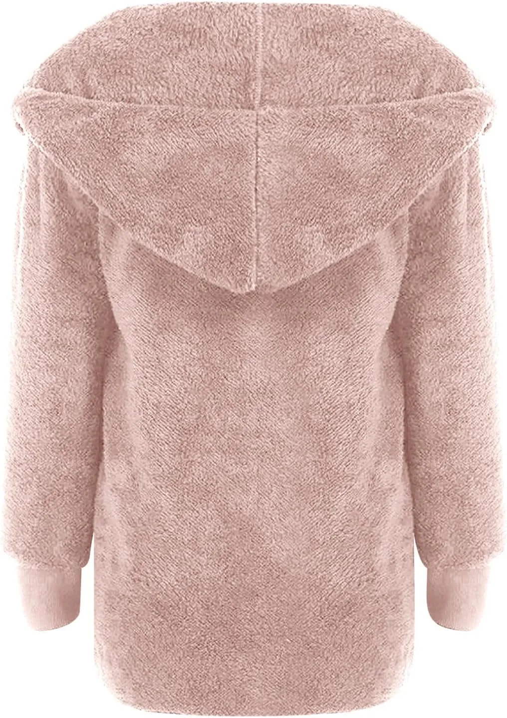 Women 2023 Fall Winter Fleece Jackets Oversized Long Sleeve Open Front Hooded Sherpa Cardigan Warm Fuzzy Coat Outwear