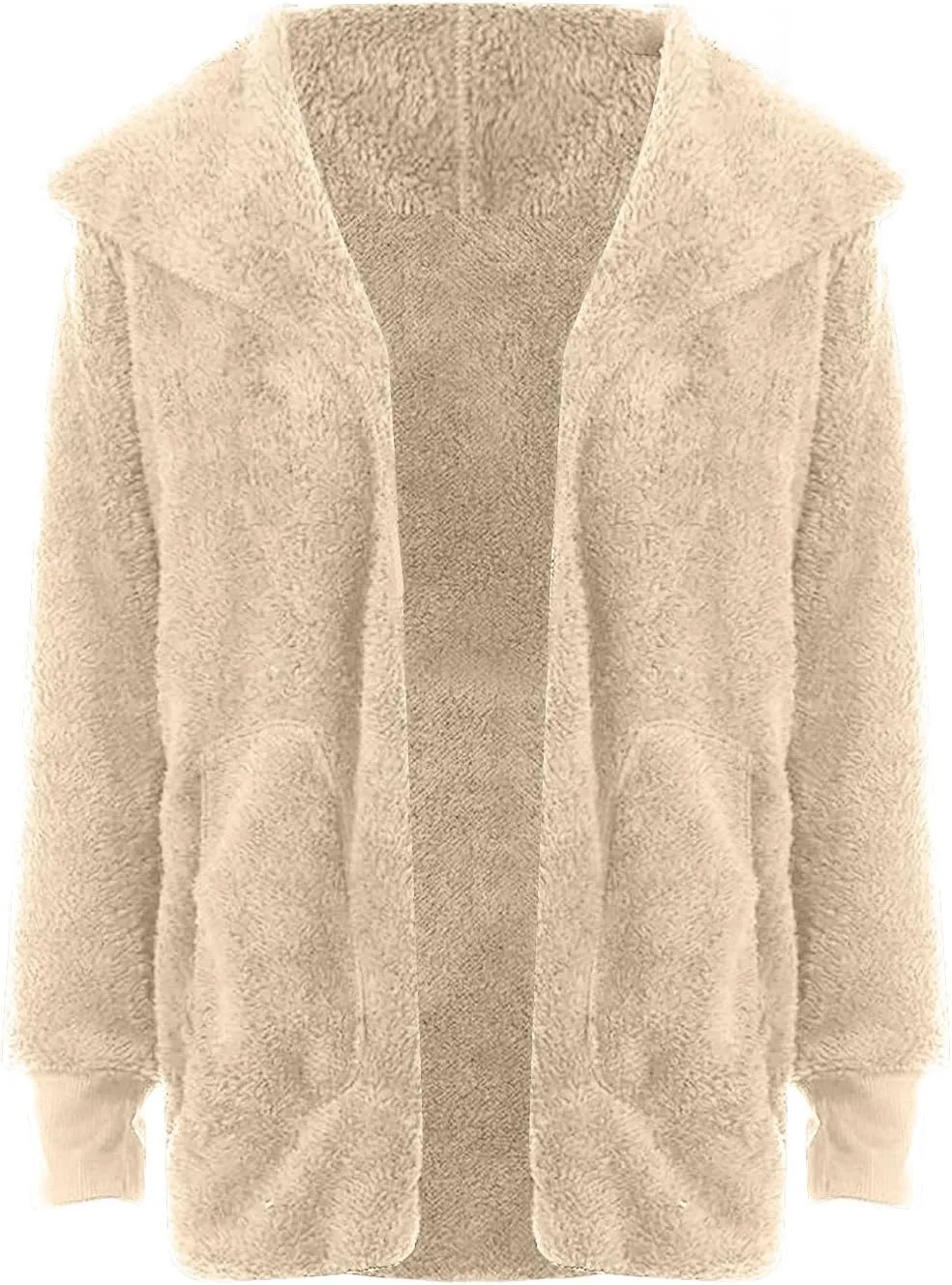 Women 2023 Fall Winter Fleece Jackets Oversized Long Sleeve Open Front Hooded Sherpa Cardigan Warm Fuzzy Coat Outwear