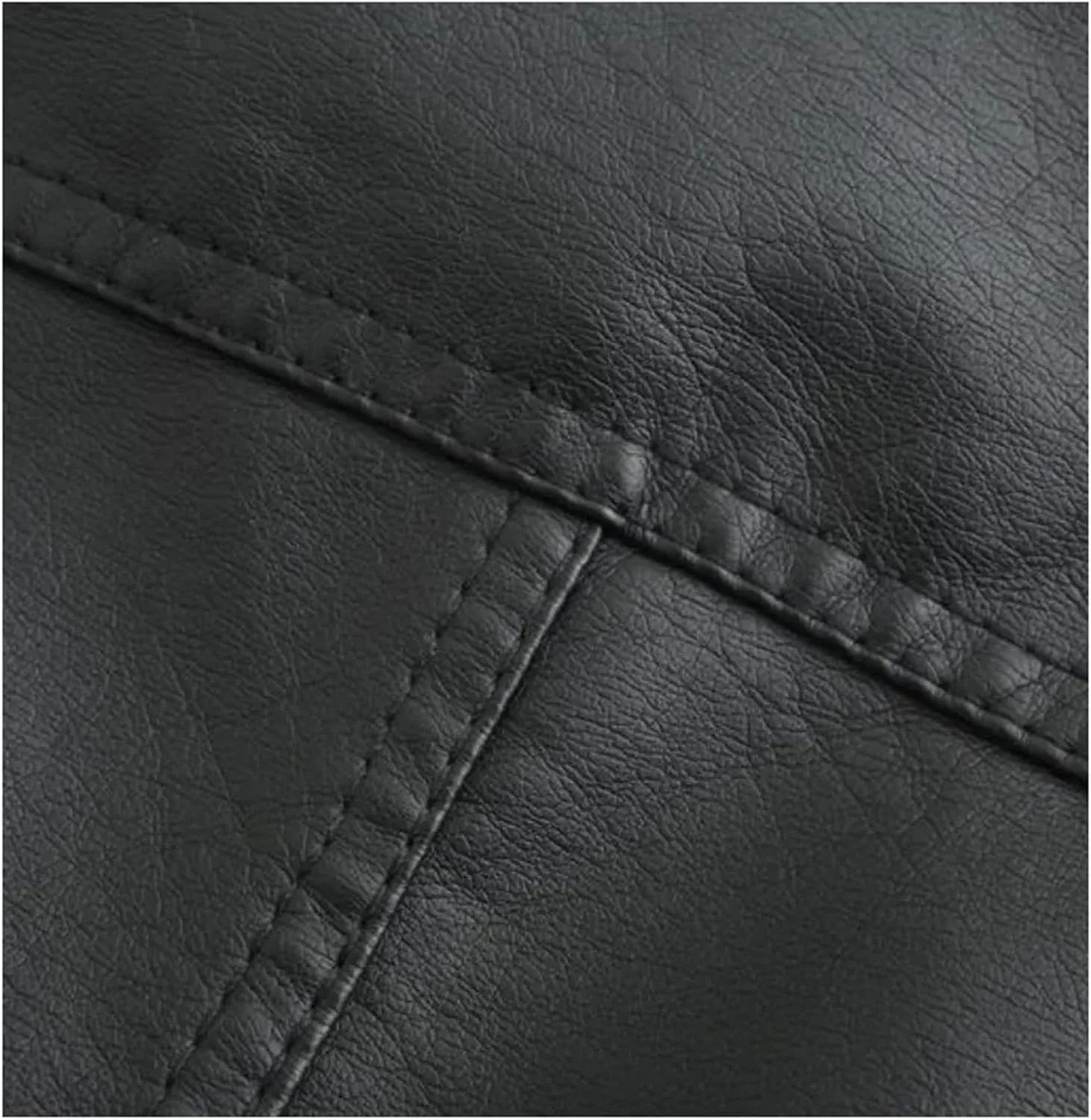 Women Faux Leather Jacket Spring Black Long Sleeve Moto Biker Zipper Short Coat