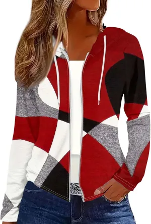 Women Oversized Fall Winter Hoodie Coats Long Sleeve Crew Neck Full Zip Up Trendy Casual Sweatshirt Jackets Tops