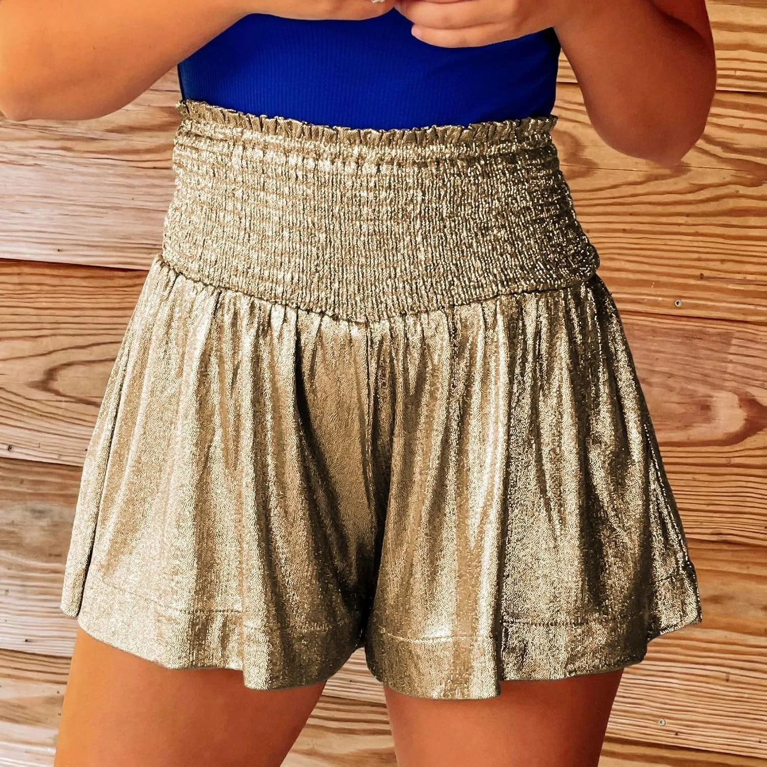 Women Sequin Skirt High Waisted Shorts Glitter Flowy Skirt Layered Shiny Mini Skirt Built in Shorts Club Party Short