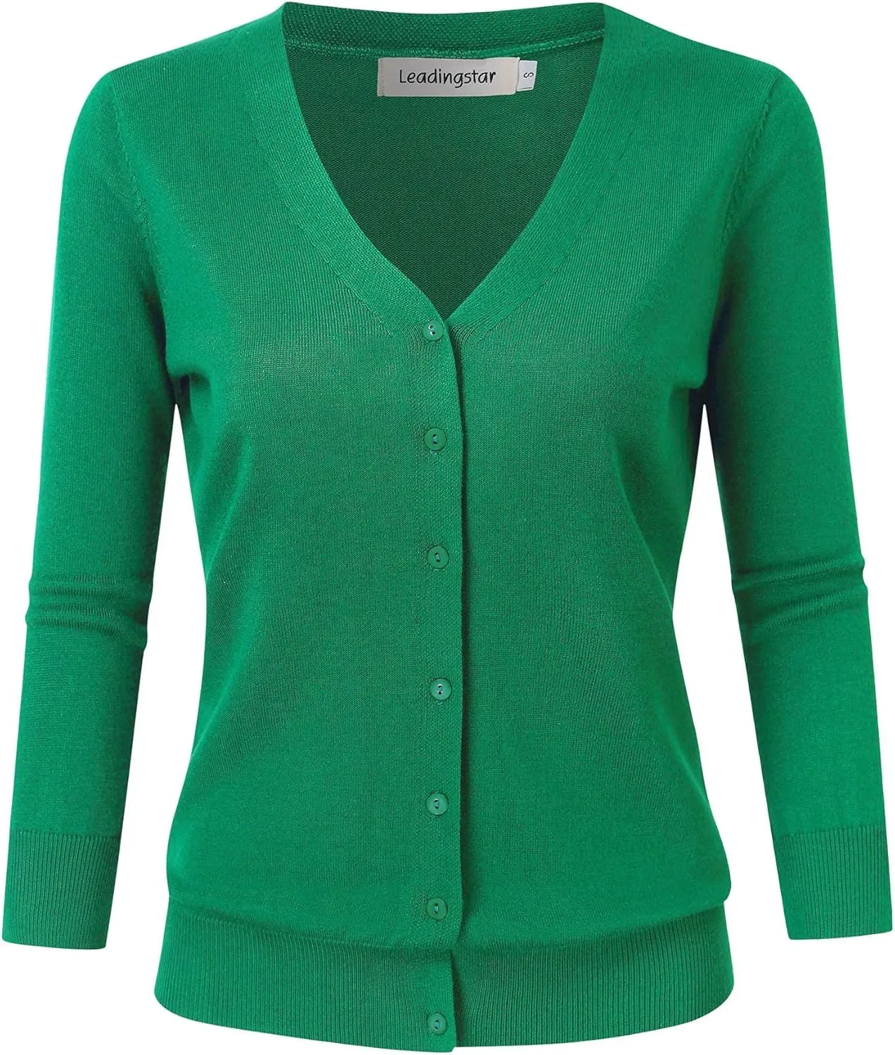 Women's 3/4 Sleeve Button Down Sweater Cardigan