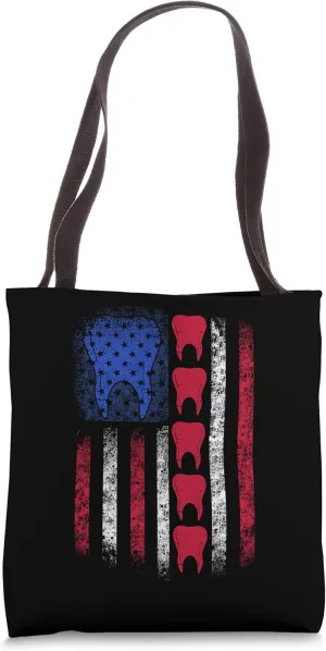 Womens 4th of july dental hygienist Patriotic Tooth Doctor Tote Bag